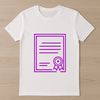 A traditional graduation diploma scroll with a ribbon and seal.