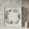 Traditional Floral Wreath Vector Image A digital illustration of a traditional floral wreath, suitable for use in various graphic design projects.