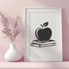 Educational Apple Icon in Vector Format Illustrated Apple Book icon with educational theme
