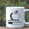 Apple Book Digital Illustration A digital illustration of a book with the Apple logo on it, suitable for educational purposes and vector graphics.