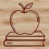 Apple Logo Book Illustration A digital illustration of a book featuring the Apple logo, suitable for educational purposes and graphic design.