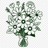 Wedding Bouquet Illustration in Vector Format A collection of flowers arranged in a bouquet, suitable for various occasions including weddings and Mother's Day.