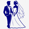 SVG Bride and Groom Vector Art A vector illustration of a bride and groom in a wedding setting, suitable for use in graphic design.