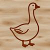 A simple vector illustration of a white goose against a plain background.