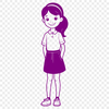 Free SVG Cut File for Personal Use An illustration of a young girl in various poses.