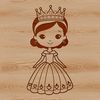 Female character in a royal gown, suitable for vector design and cut-out projects.