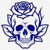 Gothic Ornamentation Skull Design A stylized Gothic skull with intricate details, suitable for Halloween decorations or creative projects.