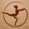 Gymnast in Mid-Air Illustration A stylized illustration of a gymnast in mid-air, representing a sporty theme.