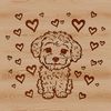 Havanese Love Clipart with Heart Symbols Close-up vector illustration of a sitting Havanese dog with heart symbols, suitable for graphic design projects.