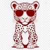 Stylized Jaguar Vector Graphic A stylized illustration of a jaguar, a large feline animal native to the Americas.