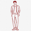 Beautiful Man Outline SVG Design A male figure represented in a vector format.