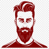 Free Vector Art Man Design A detailed illustration of a bearded male figure created as vector art.