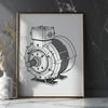 Technical SVG Motor Design A technical illustration of an electric motor in vector format.