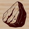 Vector Rock Design Texture An illustration of a rock with detailed texture and shading, suitable for vector design projects.