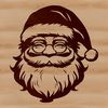 Jolly Santa Claus Character Clip Art A jolly Father Christmas character wearing glasses, ideal for the holiday season.