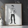 Simple Line Art Male Silhouette Designs A simple line illustration of a male figure in various poses.