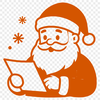 SVG illustration of Father Christmas in festive attire with a sack and beard.