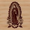 Ornate Floral Virgin Mary SVG A traditional depiction of the Virgin Mary in an ornate floral setting.