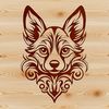 A detailed illustration of a dog's head from the side, showcasing the facial features typical of a Welsh Corgi.