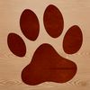 A pair of animal paw prints in vector format, suitable for graphic design.