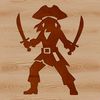 A stylized illustration of a pirate, suitable for vector graphics and cutting machine designs.