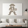 An editable SVG design of a pirate figure with intricate details suitable for commercial or personal projects.