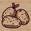 Beautiful Vector Potato Illustration A detailed illustration of a whole potato in vector format.