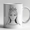 Elegant Princess Character Illustration A young female princess character depicted in simple yet elegant design.
