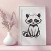 Raccoon Graphic Design Element An SVG file featuring a raccoon design, ideal for graphic designers and crafters.