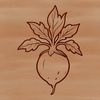 A detailed, vector illustration of a radish, suitable for cutting and crafting with tools like Cricut or laser cutter.