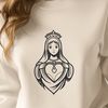 Beautiful Religious Icon SVG Religious icon featuring the Immaculate Heart in a vector design format suitable for various applications.