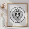 Beautiful Catholic Symbol Design Religious iconography, Immaculate Heart symbol, vector design