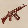 A vector graphic representation of a gun, suitable for cutting out or laser engraving.