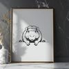 Whimsical Rodent Illustration A high-quality digital illustration of a capybara peeking out from behind foliage.