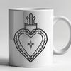 High-Resolution Vector Sacred Heart Design A high-resolution vector image of a Sacred Heart icon, suitable for digital design projects.
