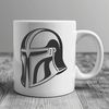 Ancient Greek Warrior Helmet Design A detailed illustration of a Spartan warrior's helmet in vector design.