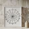 A detailed SVG illustration of a spider web with intricate patterns and lines.
