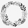 Vector floral wreath design for crafting and DIY projects, suitable for Cricut or cutting machine use.