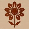 Minimalist Sunflower Illustration An illustration of a single tall sunflower with yellow petals and a brown stem in a minimalist style.