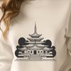 Sacred Architecture Design An ornate depiction of a temple from Buddhist architecture, suitable for various design applications.