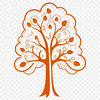 Line Art Tree Illustration A minimalist line art illustration of a tree in various growth stages, suitable for digital crafting and design projects.