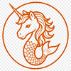 A mythical creature with the upper body of a mermaid and the lower body of a horse, designed as a vector art.