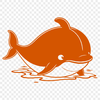 Underwater Vector Art Illustration A large marine mammal depicted as a cut file for various crafting tools.
