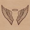 Delicate Angel Wings Vector Art A pair of delicate angel wings with a subtle halo, designed as vector art for digital and craft use.