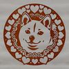 Sweet Shiba Inu Graphic Clipart A vector illustration of a Shiba Inu's head, designed with love hearts.