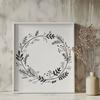 Ornate Floral Wreath SVG Graphics An ornate floral wreath illustration created using SVG format for seamless scaling.