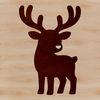 A digital vector illustration of a reindeer with antlers and fur, suitable for cutting machine designs.
