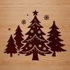 A stylized graphic illustration of a Christmas tree, designed as a vector art file.
