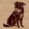 Sitting Australian Shepherd Dog Illustration A high-quality vector illustration of a sitting Australian Shepherd dog.