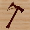 Hand-Forged Tool Design Illustrative vector design of a traditional axe with wooden handle and metal head.